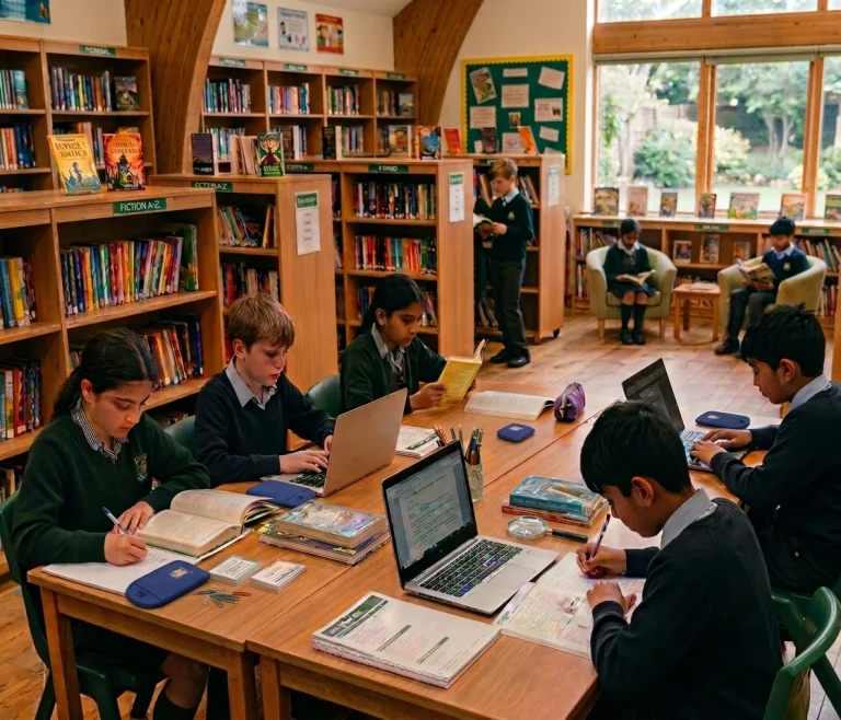 students working on laptops